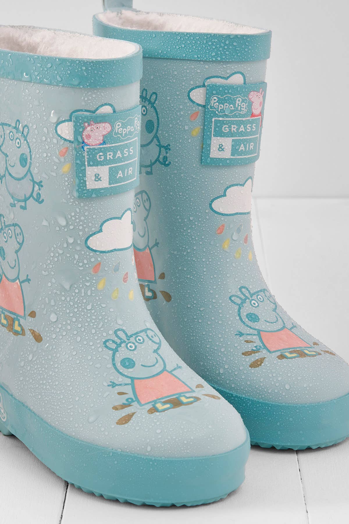 Grass & Air - Peppa Pig Changing Kids Wellies Teddy Fleece