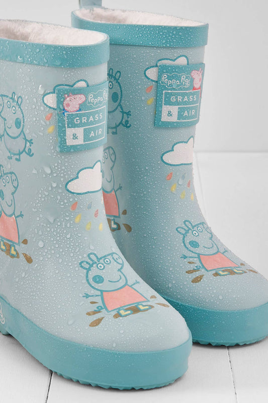 Grass & Air - Peppa Pig Changing Kids Wellies Teddy Fleece
