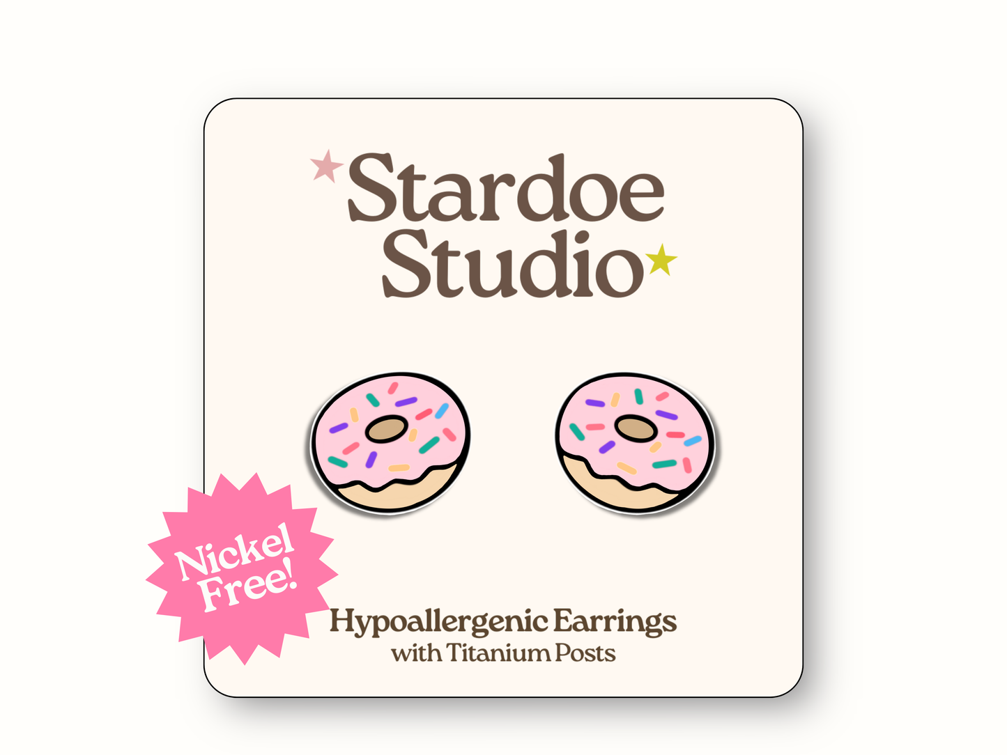 Stardoe Studio - Pink Donut Earrings: English