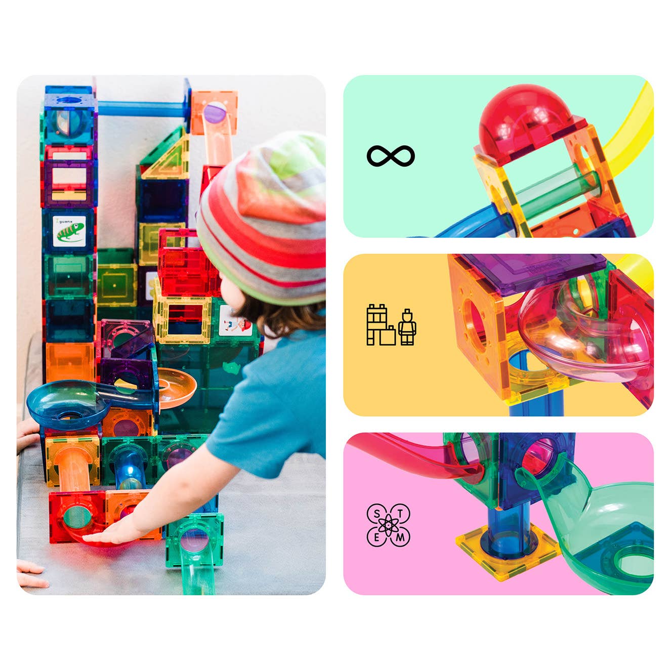 PicassoTiles Magnetic Marble Run Set