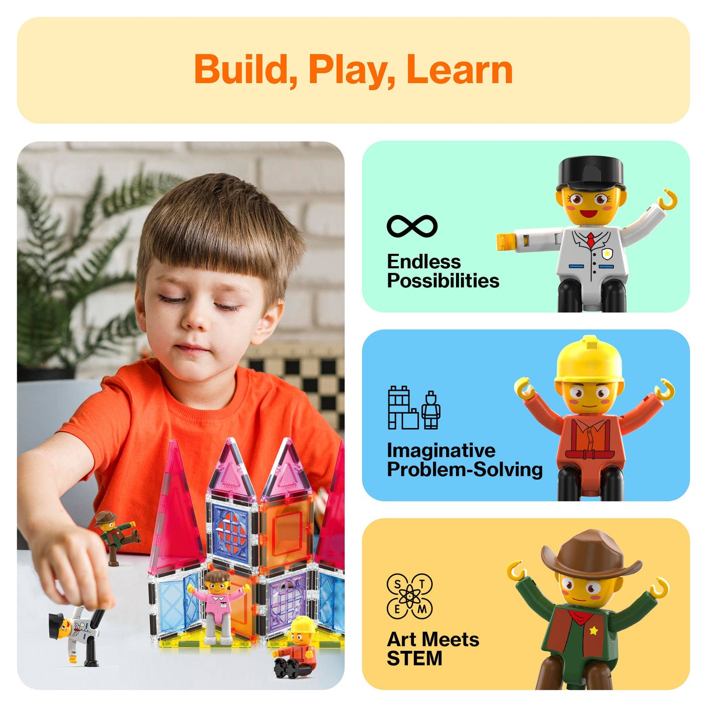 PicassoTiles Professional Figure Set 4 Pieces
