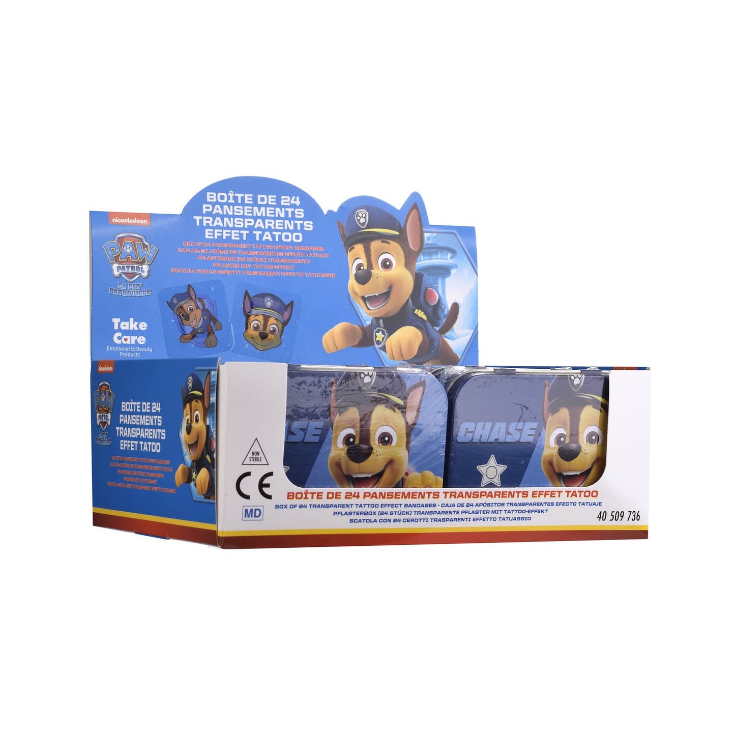 Takecare - Paw Patrol - Chase - Metal box of 24 bandages