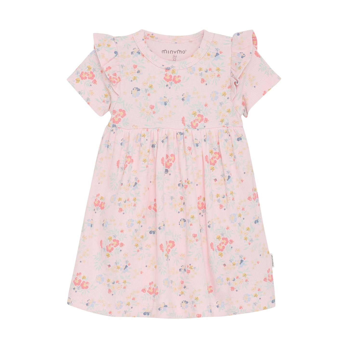 Minymo Dress Short Sleeve All Over Print Rib - 3 Months