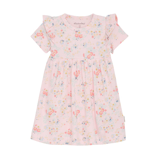 Minymo Dress Short Sleeve All Over Print Rib - 3 Months