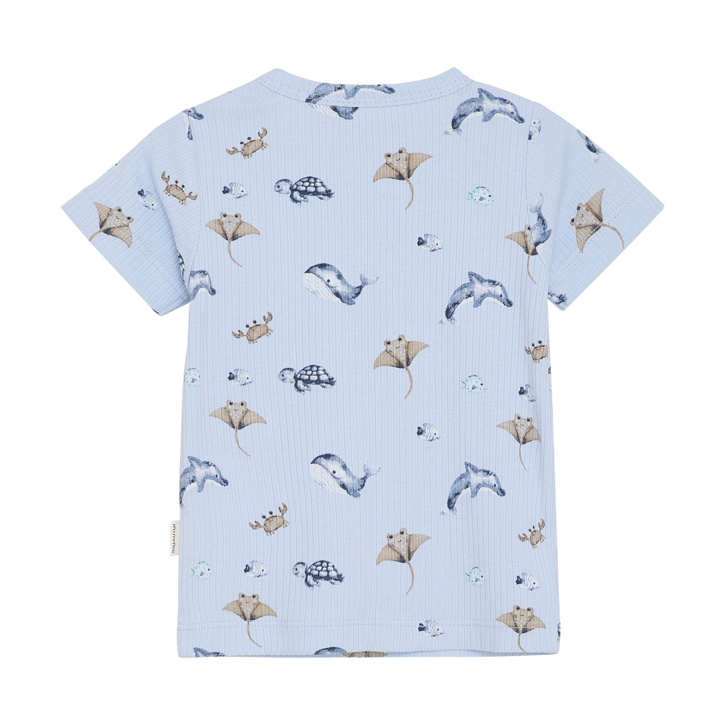 Minymo T-shirt Short Sleeve All Over Print Rib -3 Months