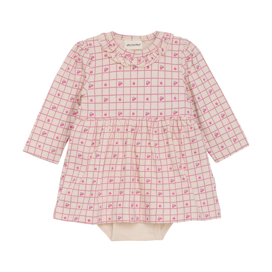 Minymo - Checkers & Cherries Infant Dress - 3 months