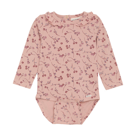 Minymo - Floral Long Sleeve Bodysuit - 3 months
