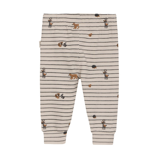 Minymo Striped Animal Pants - 3 Months