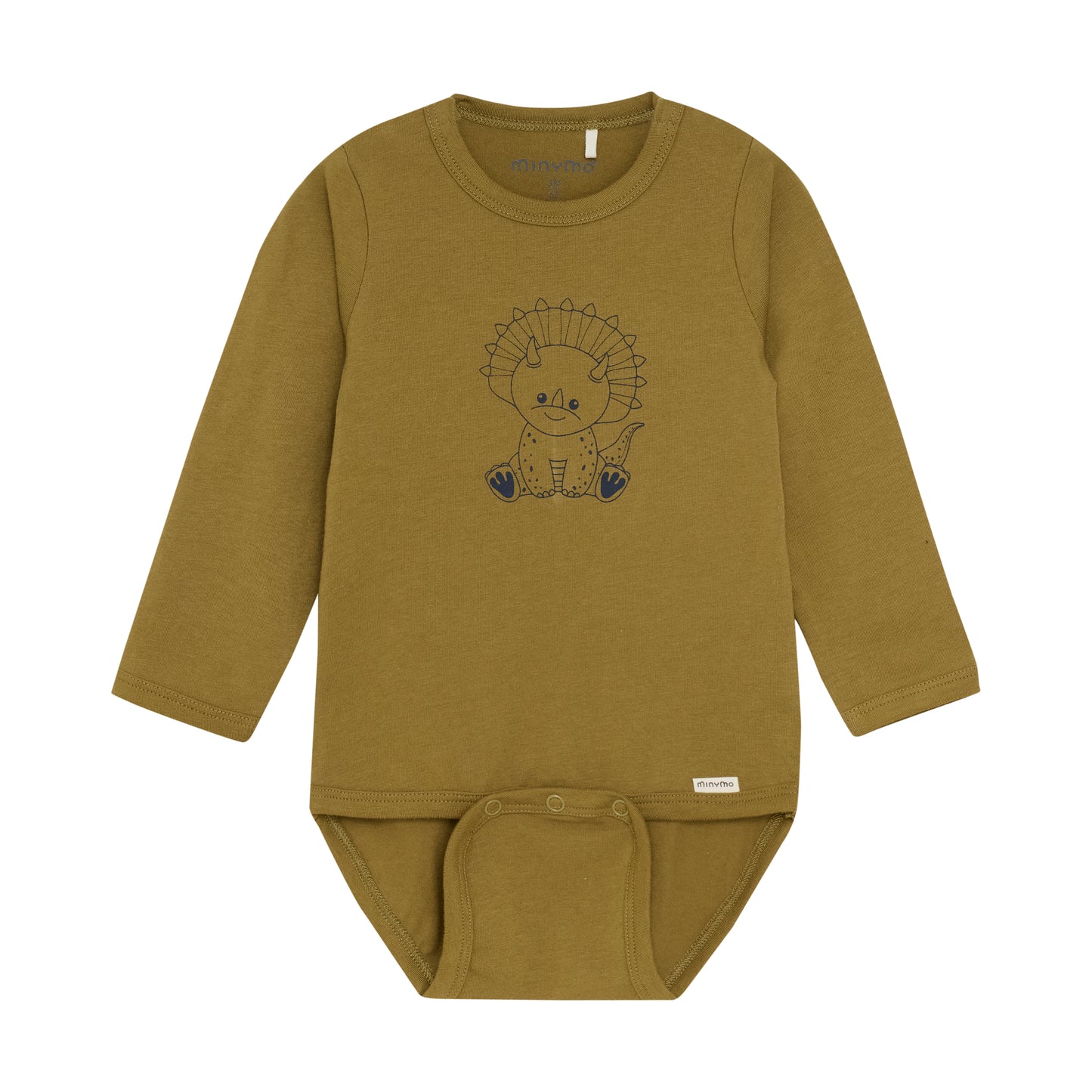 Minymo - Triceratops Long Sleeve Onesie - 3 Months