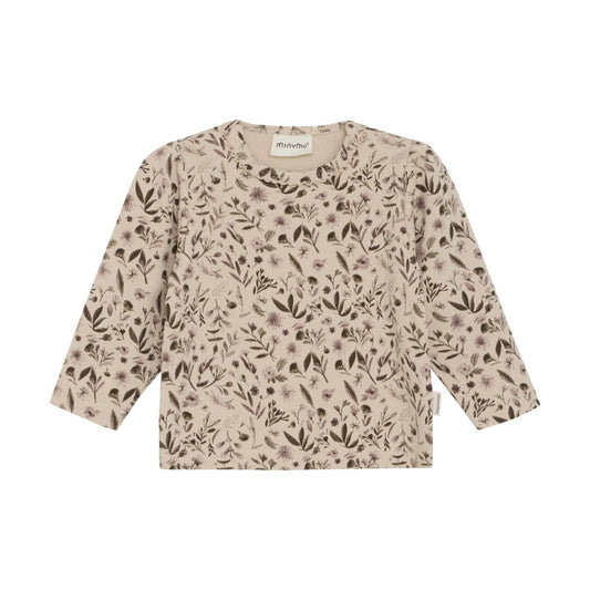 Minymo - Fall/Winter Ls T-Shirt Leaf/Flower Pattern - 3M