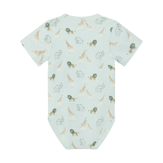 Minymo - Safari Friends All Over Print Short Sleeve Bodysuit