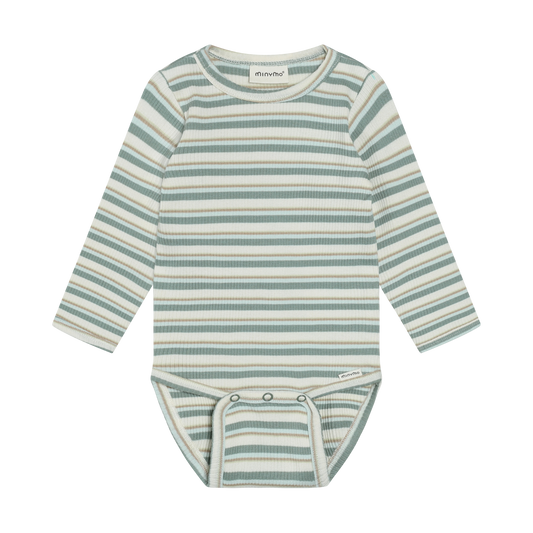 Minymo - Long Sleeve Striped Bodysuit