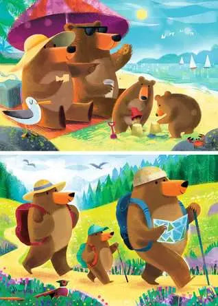 Ravensburger - Bear Family Vacations 2x24 Pc Puzzle