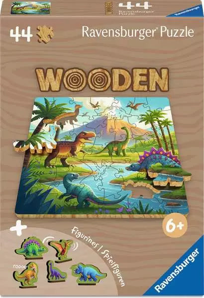 Ravensburger - Wooden Puzzle: Dinosaurs 44 pcs