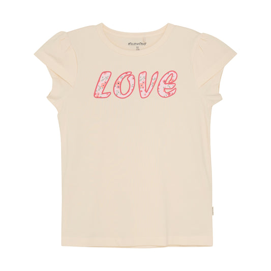 Minymo T-shirt Short Sleeve - Beige - 5Y