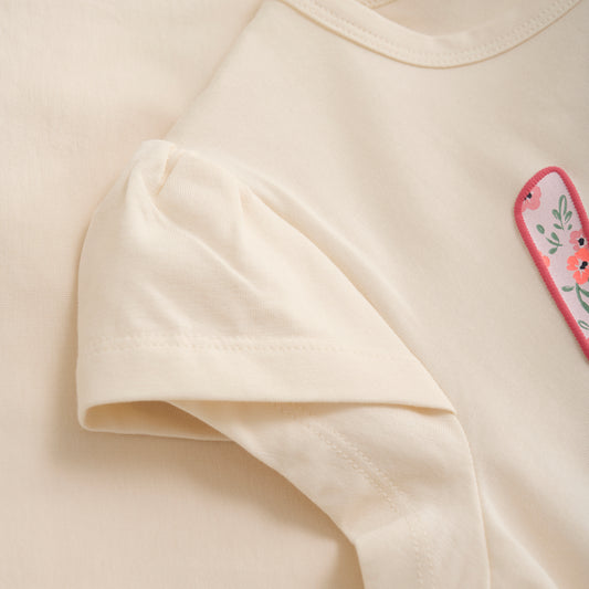 Minymo T-shirt Short Sleeve - Beige - 5Y