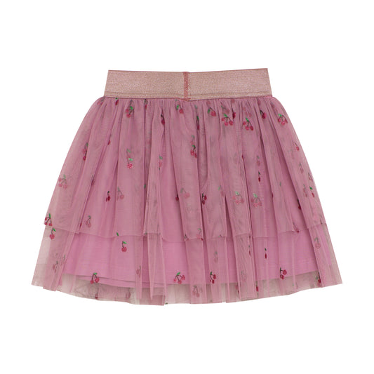 Minymo Tulle Cherry Print Skirt