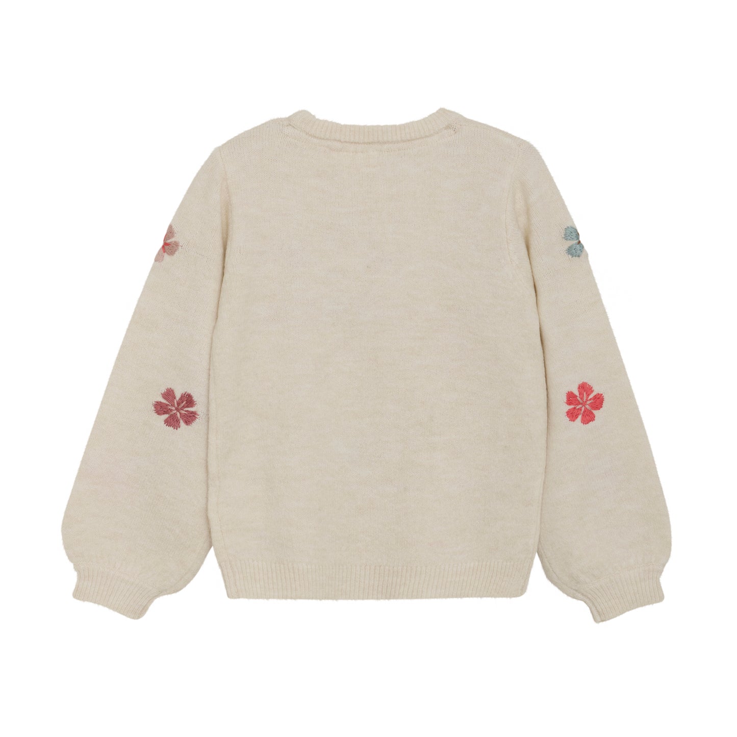 Minymo Flower Embroidered All Over Knit Pullover Sweater Sandshell