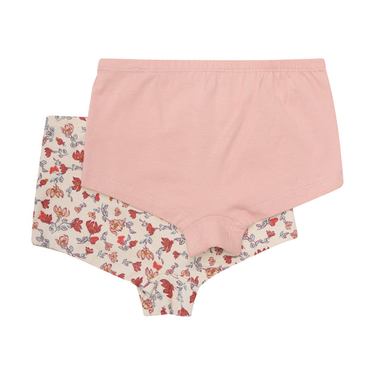 Minymo Girl's Briefs Underwear Sandshell Floral 2 pack