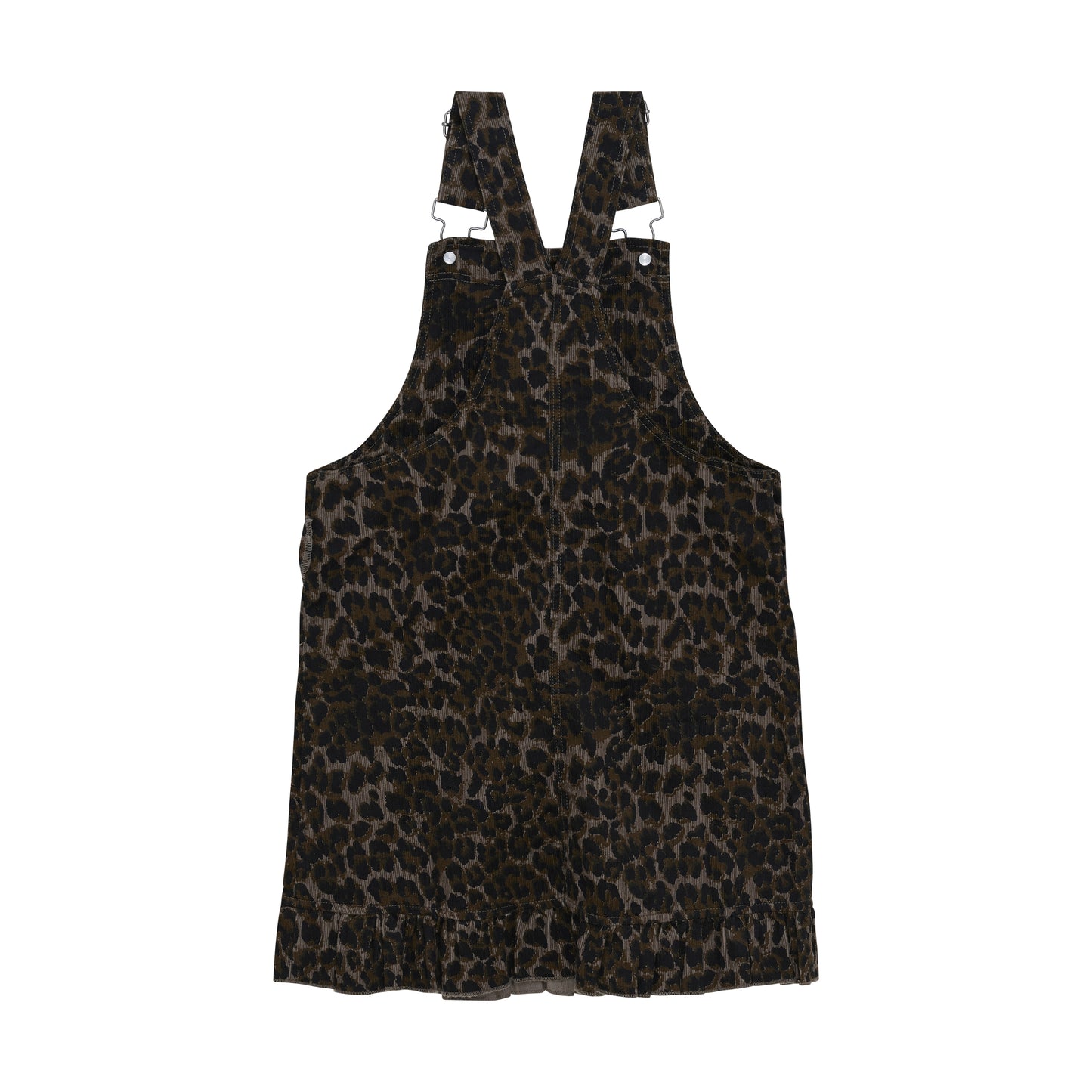 Minymo - Leopard Print Overall Corduroy Dress - 5Y