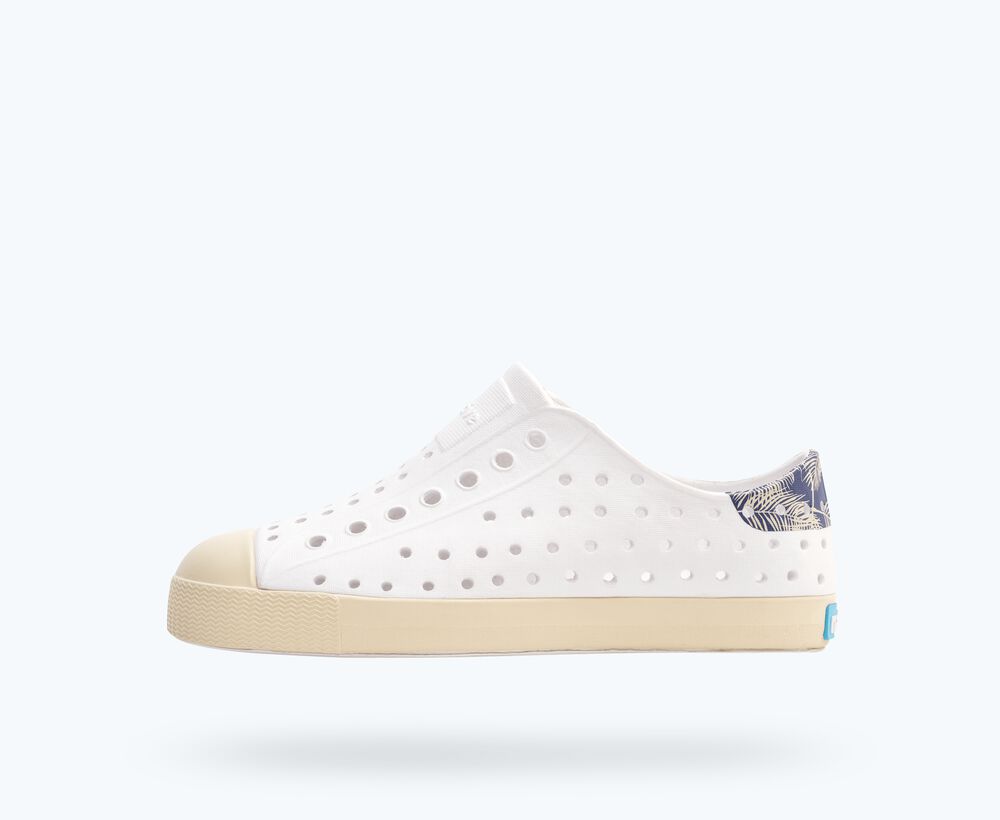 Native Shoes Jefferson Block Kids - Shell White / Bone White / Ink Palm Block