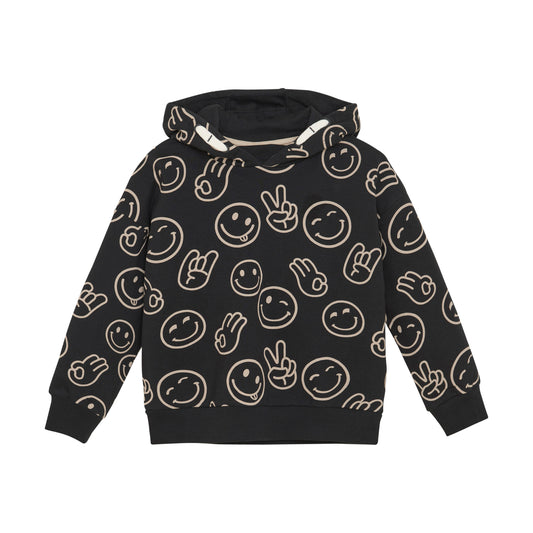 Minymo Hooded Sweatshirt - Emoji Faces