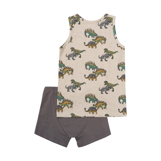 Minymo - Dinosaur Undershirt and Boxer Brief Set - 5 years