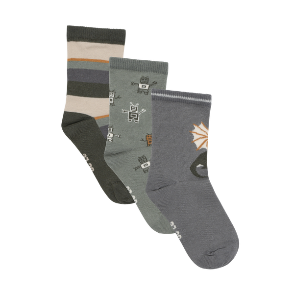 Minymo - Robots & Dragons Cotton Socks 3 Pack