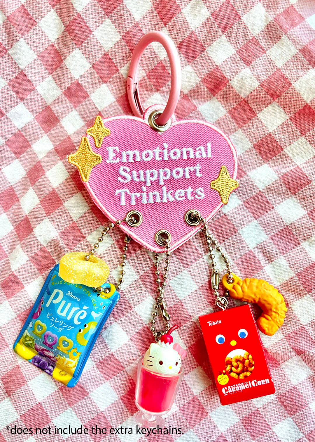 Maobabie - Emotional Support Trinkets Heart Embroidered Keychain