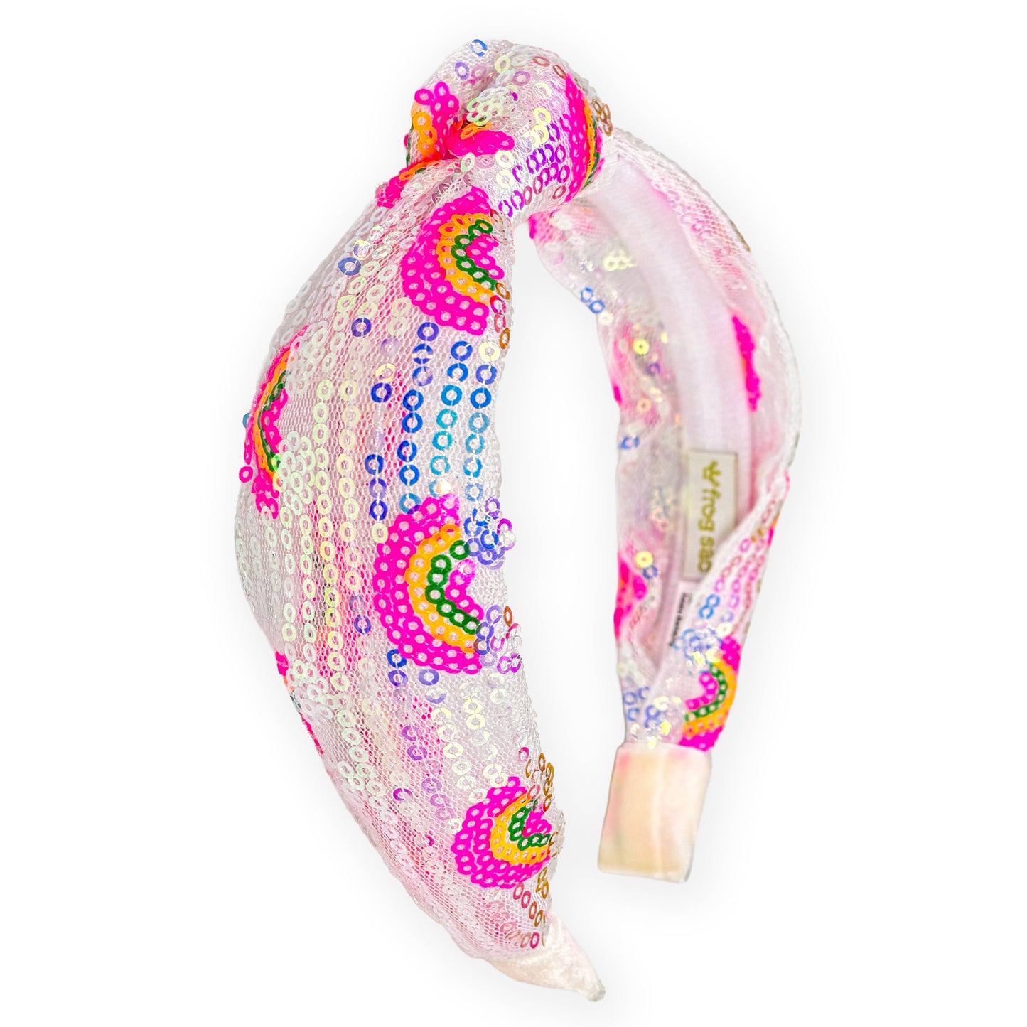Frog Sac Kids Sequin Knot Headband, Rainbow