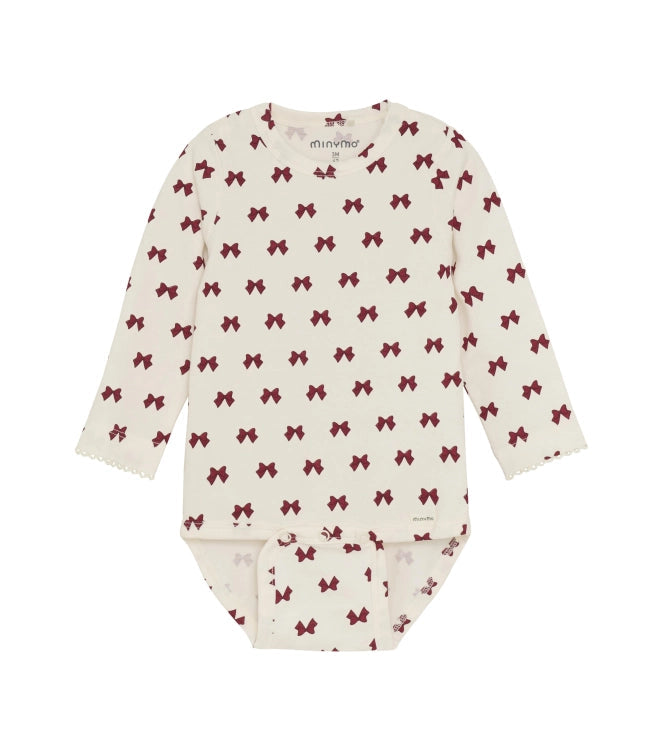 Minymo - Bows on Cream Onesie - 3M