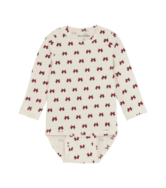 Minymo - Bows on Cream Onesie - 3M