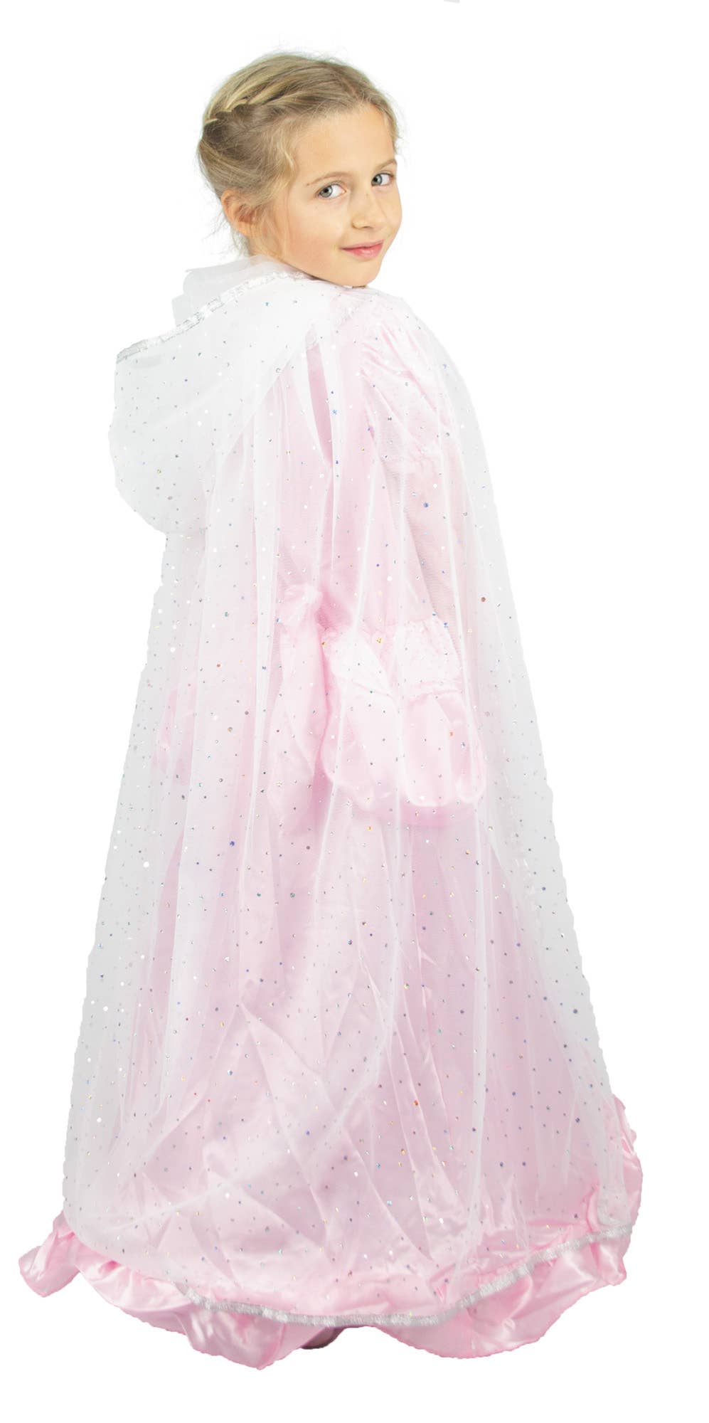 Party Pro - PRINCESS WHITE FEATHER AND SILVER CAPE FOR CHILDREN