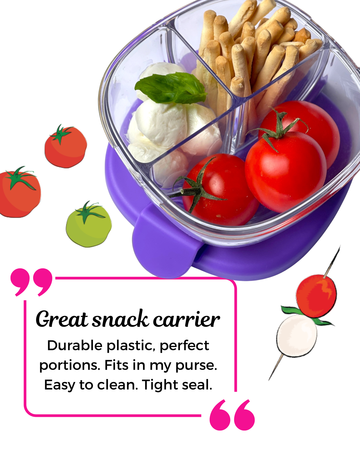Yumbox - Compact Leakproof Snack Bowl with 3 Compartments