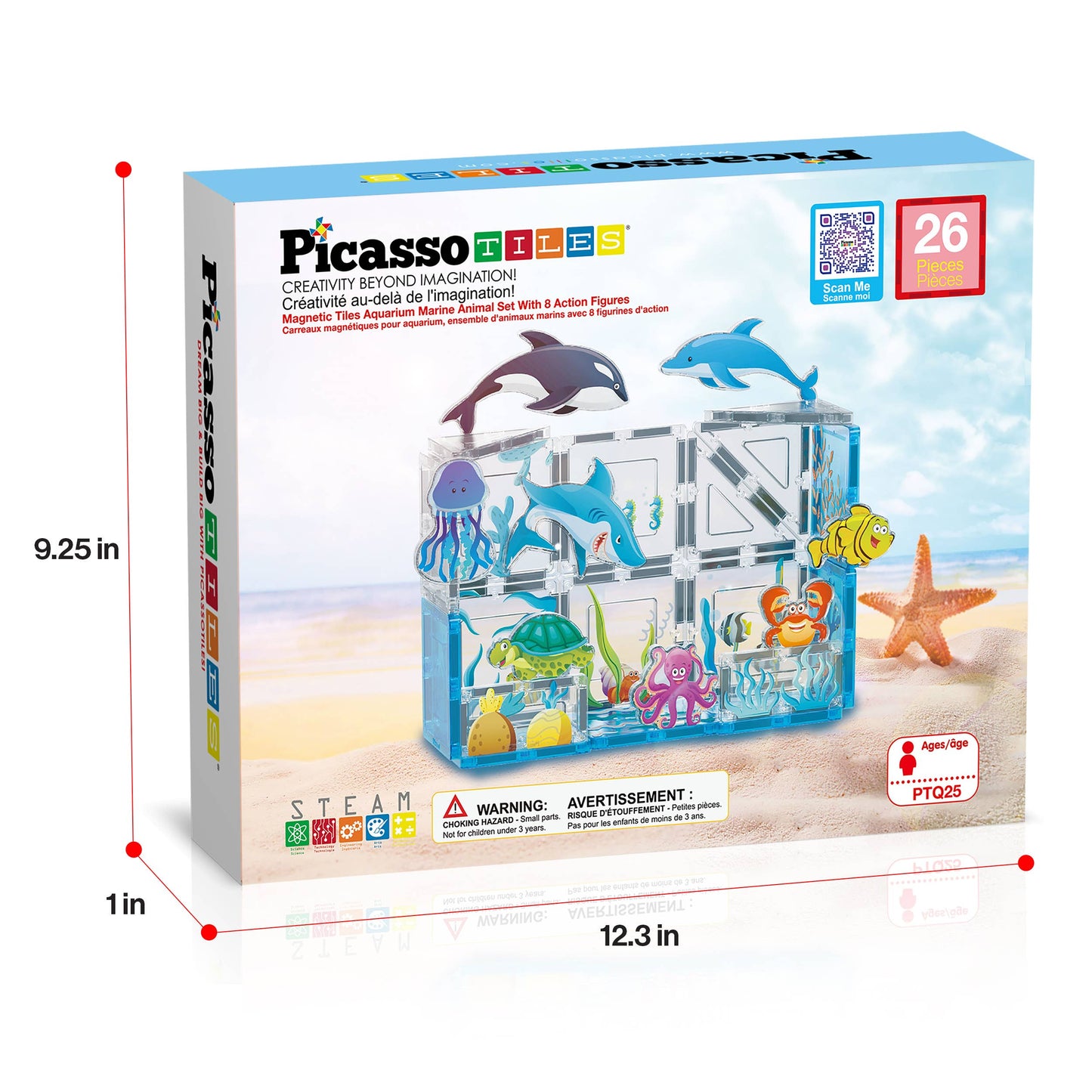 PicassoTiles 26 Piece Marine World Magnetic Building Set