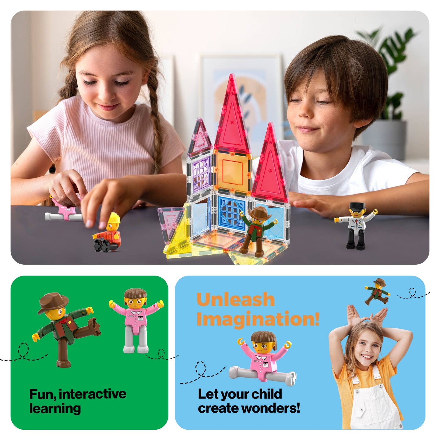 PicassoTiles Professional Figure Set 4 Pieces
