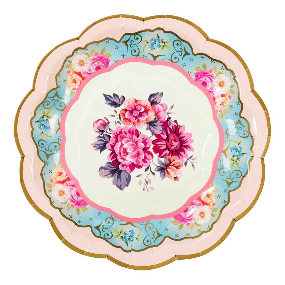 Talking Tables USA - Floral Paper Plates | 12 Pack | Tea Party | Party Plates |