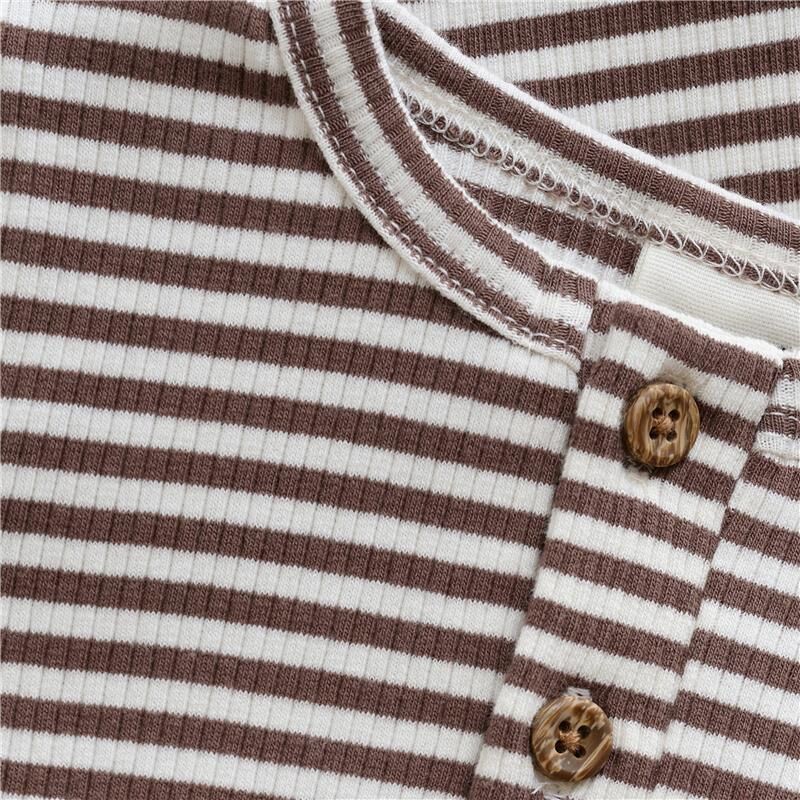 Minymo - Long Sleeve Striped Ribbed Onesie - 3M