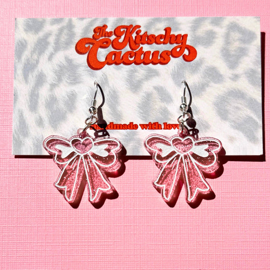 The Kitschy Cactus - Bowtylicious (Mini)- Pink Glitter Bows