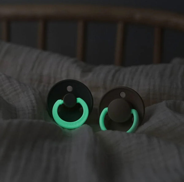 BIBS Pacifier Original COLOUR Latex 2 PK Symmetrical Blush Glow/ Vanilla Glow