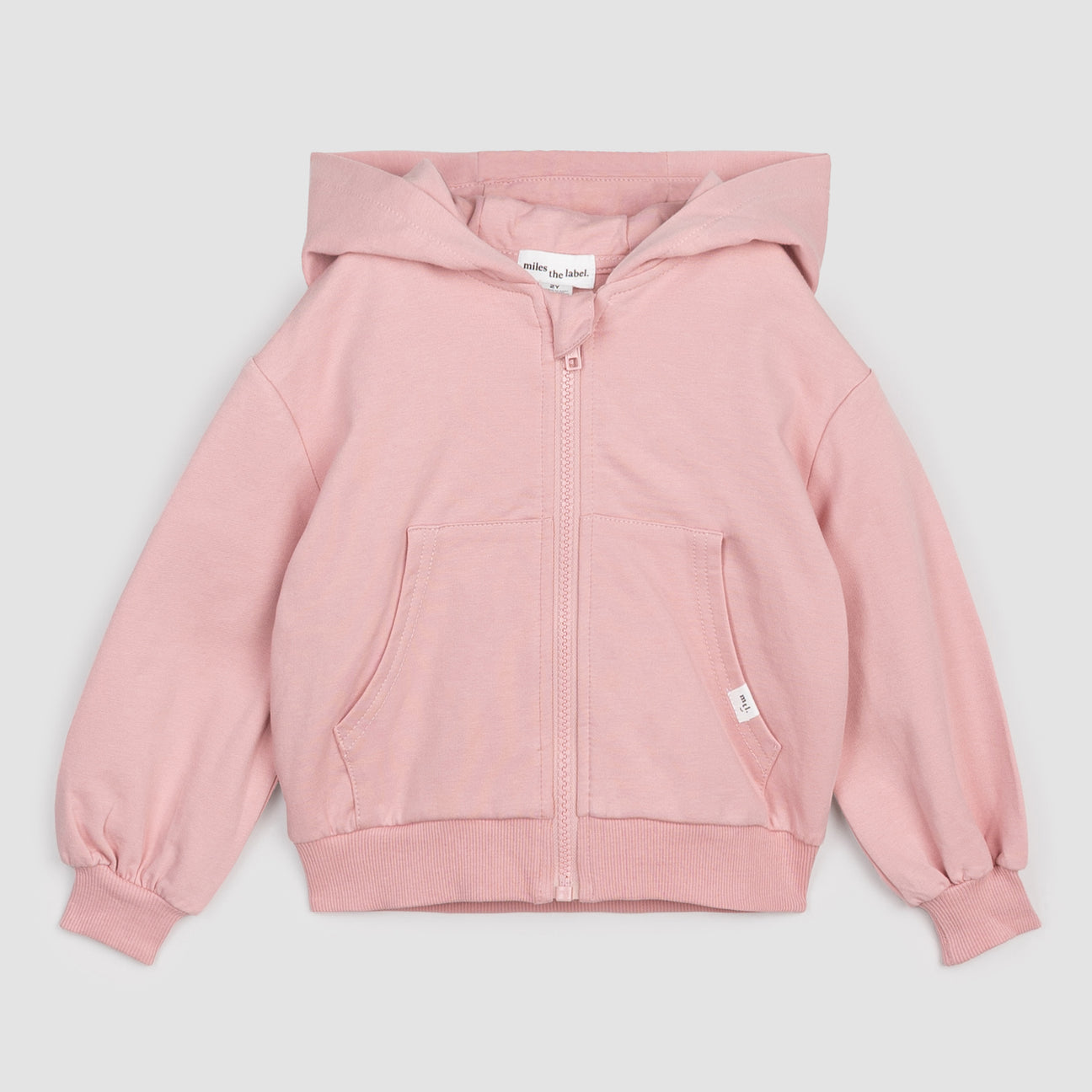 Miles The Label - Basics Girls' Zip-Up Hoodie - Rose