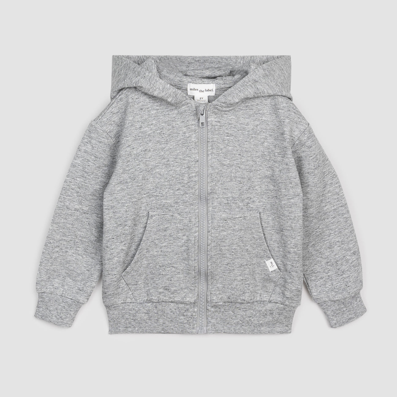 Miles The Label - Basics Zip-Up Hoodie -  Heather Grey