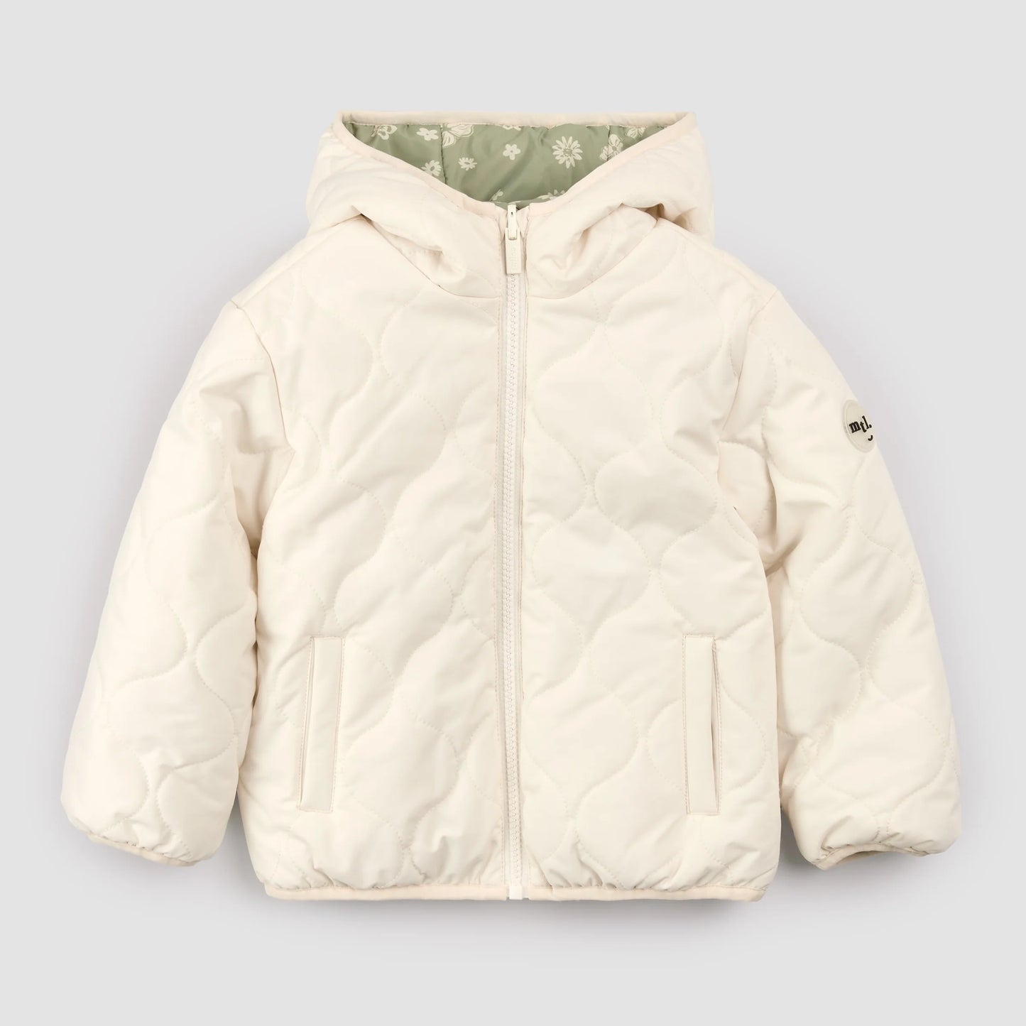 Miles The Label - Sage Floral Print on Birch Reversible Jacket