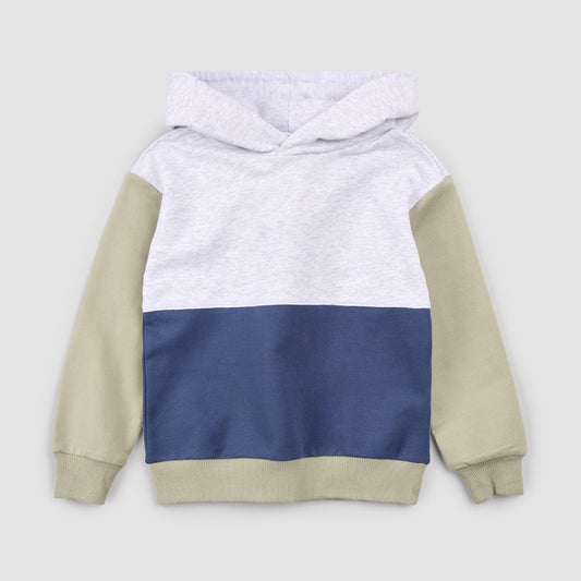 Miles The Label -  Blue Color Block Hoodie