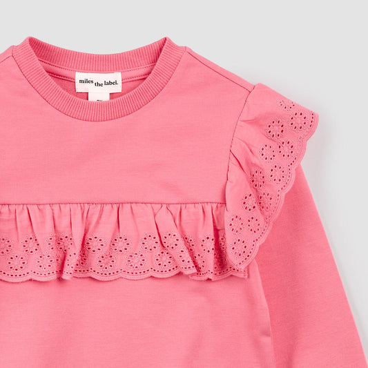 Miles The label - Confetti Eyelet Detail Long-Sleeve Top