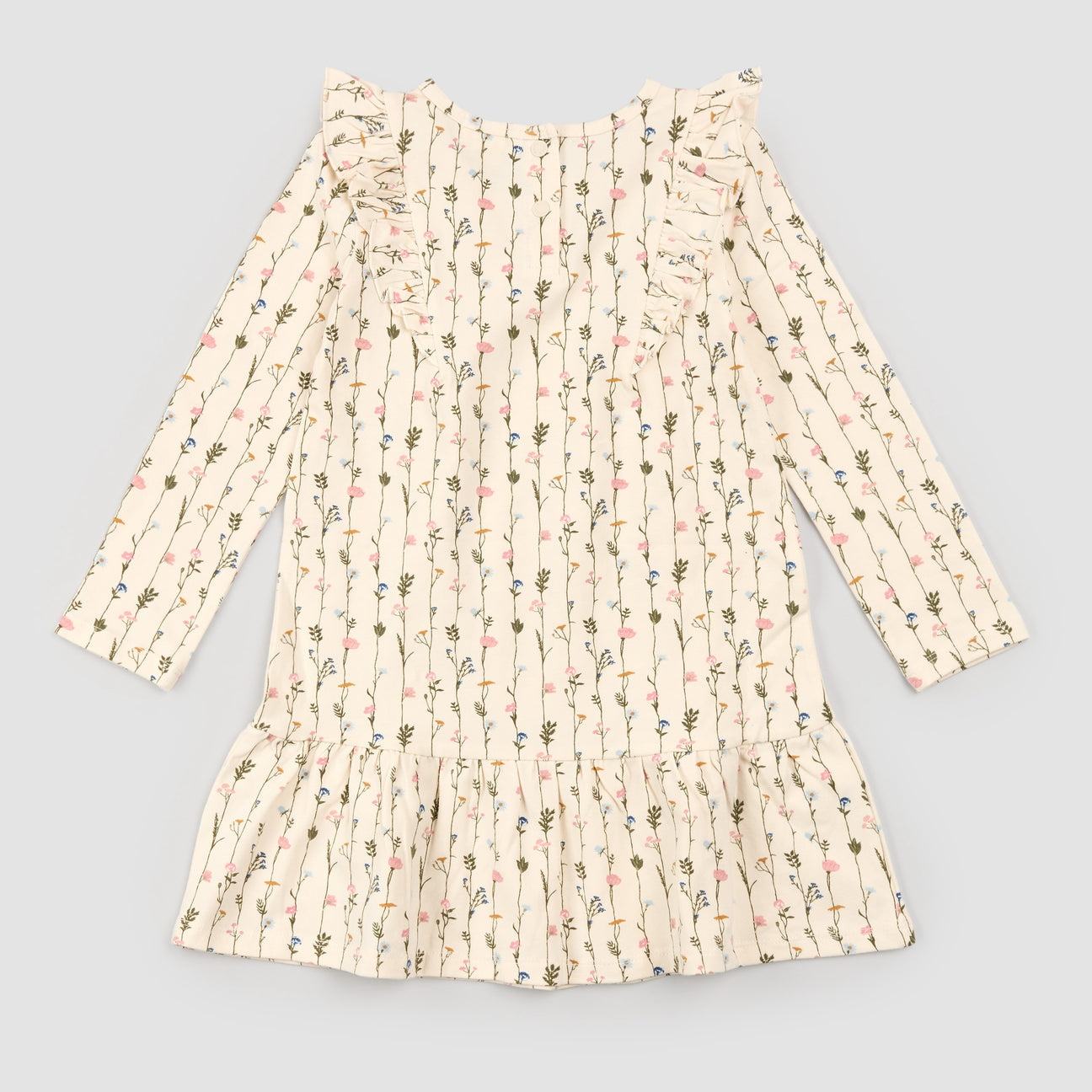 Miles The Label Garden Wall Print on Birch Dress- Beige