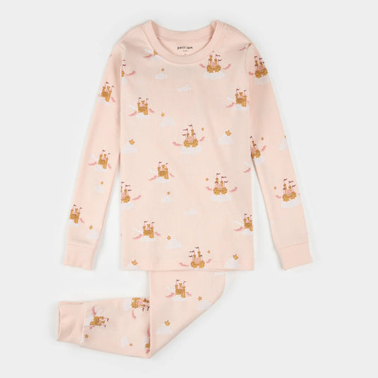 Petit Lem - Magic Castle Print on Light Pink PJ Set