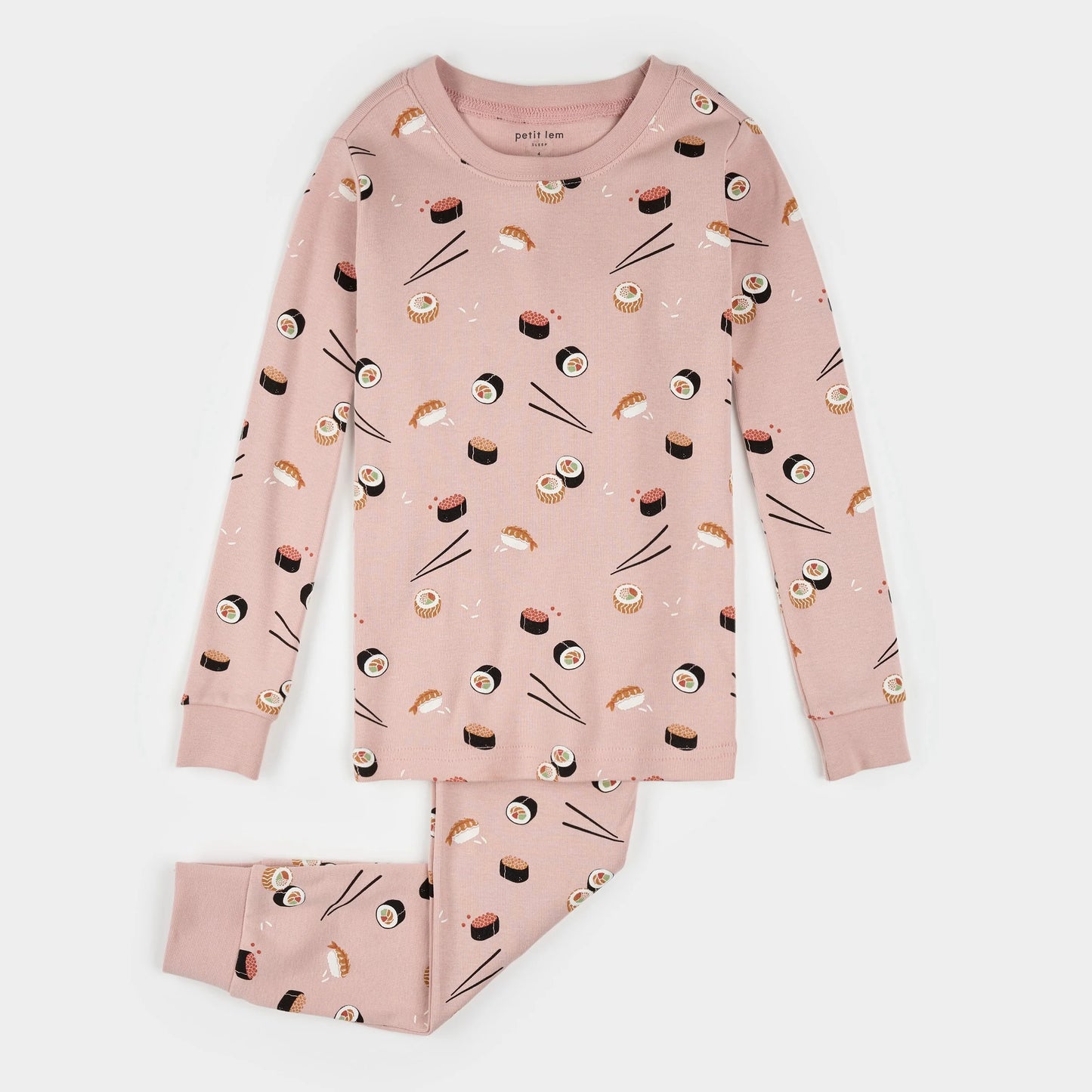 Petit Lem - Sushi Print on Pink PJ Set