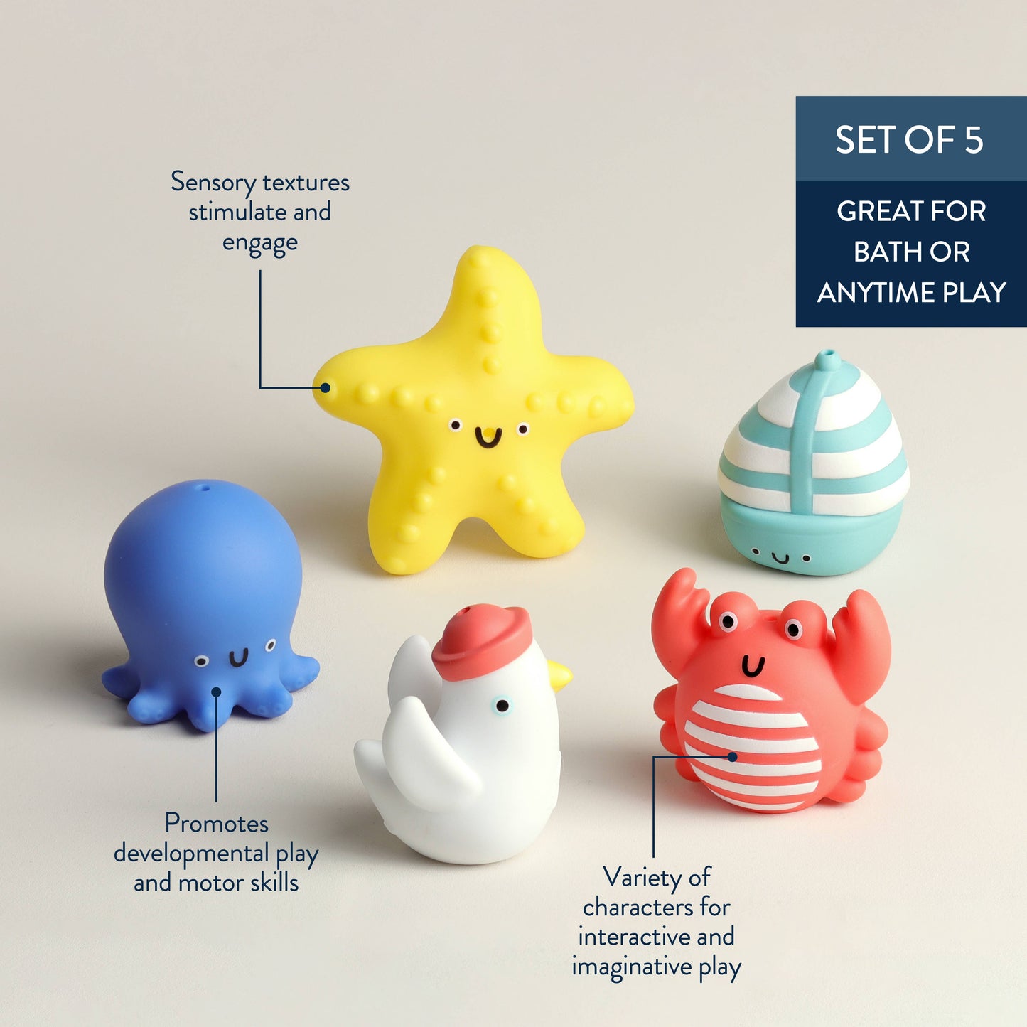 Itzy Ritzy - Nautical Itzy Bitzy Puppets - Bath + Storytelling Toys