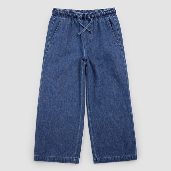 Miles The Label - Wide Leg Denim Pant in Blue Denim